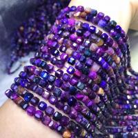 Tiger Eye Beads, du kan DIY & facetteret, lilla, 5mm, Solgt Per Ca. 38 cm Strand