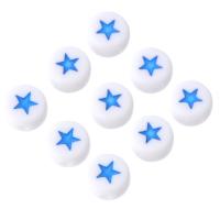 Acryl Schmuck Perlen, flache Runde, DIY & Emaille, blau, 7x7x4mm, verkauft von Tasche