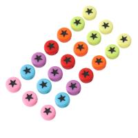 Acrylic Jewelry Beads, Flat Round, DIY & enamel, more colors for choice, 7x7x4mm, Sold By Bag