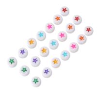 Acrylic Jewelry Beads, Flat Round, DIY & enamel, more colors for choice, 7x7x4mm, Sold By Bag