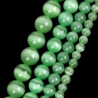 Cats Eye Perlen Schmuck, Katzenauge, rund, DIY & verschiedene Größen vorhanden, hellgrün, verkauft per ca. 37-39 cm Strang