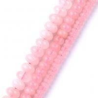Natürliche Rosenquarz Perlen, flache Runde, DIY & verschiedene Größen vorhanden, Rosa, verkauft per ca. 37-39 cm Strang