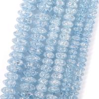 Flat Round Crystal Beads, DIY & different size for choice, Lt Sapphire, Sold Per Approx 37-39 cm Strand