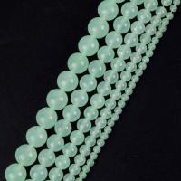 Natural Chalcedony Bead, Round, DIY & different size for choice, light green, Sold Per Approx 37-39 cm Strand
