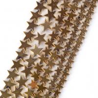 Nicht-magnetische Hämatit Perlen, Stern, DIY & verschiedene Größen vorhanden, goldfarben, verkauft per ca. 37-39 cm Strang