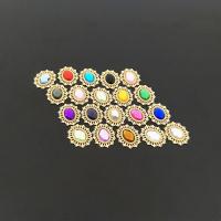 Tibetan Style Button Findings, with Crystal, Ellipse, gold color plated, DIY & with rhinestone, more colors for choice, nickel, lead & cadmium free, 27x23.50mm, Sold By PC