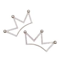 Hair Accessories DIY Findings Zinc Alloy with Plastic Pearl Crown silver color plated & with rhinestone silver color nickel lead & cadmium free Sold By PC