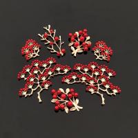 Hair Accessories DIY Findings Zinc Alloy with Plastic Pearl Branch gold color plated & with rhinestone red nickel lead & cadmium free Sold By PC