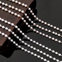 Collar de perlas de plástico, metal, con Perlas plásticas, chapado, Bricolaje & diverso tamaño para la opción, más colores para la opción, libre de níquel, plomo & cadmio, Vendido por m