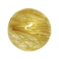 Natural Quartz Jewelry Beads, Rutilated Quartz, Round, DIY & different size for choice, golden, 10x15x80mm, Sold By PC