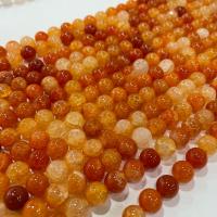 Natürliche Crackle Achat Perlen, Flachen Achat, rund, DIY & verschiedene Größen vorhanden, rot, verkauft per ca. 14.96 ZollInch Strang