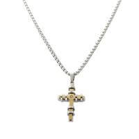 Titanium Steel Necklace Cross polished fashion jewelry & for man silver color Length Approx 23.62 Inch Sold By PC
