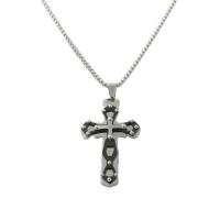 Titanium Steel Necklace, Cross, polished, fashion jewelry & different styles for choice & for man, more colors for choice, 63x39mm, Length:Approx 23.62 Inch, Sold By PC