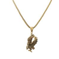 Titanium Steel Necklace, Eagle, polished, vintage & Unisex & different styles for choice, golden, 42x21mm, Length:Approx 23.62 Inch, Sold By PC