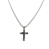 Titanstahl Halskette, Kreuz, poliert, Vintage & verschiedene Stile für Wahl & für den Menschen, keine, 33x20mm, Länge:ca. 23.62 ZollInch, verkauft von PC