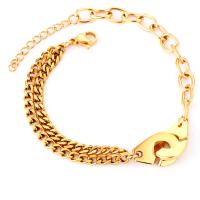Stainless Steel Jewelry Bracelet, 304 Stainless Steel, Vacuum Ion Plating, fashion jewelry & Unisex & different styles for choice, golden, Length:Approx 7.48 Inch, Approx 11.02 Inch, Sold By PC
