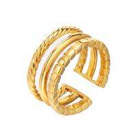 Палец кольцо из нержавеющей стали, Нержавеющая сталь 304, ювелирные изделия моды & разный размер для выбора & Женский, Золотой, 9.50mm, продается PC