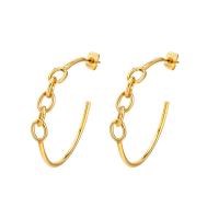Roestvrij staal Stud Earrings, 304 roestvrij staal, mode sieraden & voor vrouw, gouden, 35.50x36.50mm, Verkocht door pair
