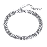 Stainless Steel Jewelry Bracelet, 304 Stainless Steel, with 1.97inch extender chain, polished, fashion jewelry & for man, original color, 6mm, Length:Approx 7.09 Inch, Sold By PC