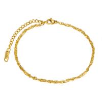 Stainless Steel Jewelry Bracelet 304 Stainless Steel with 1.57inch 1.97inch extender chain Vacuum Ion Plating fashion jewelry & for woman gold 2.50mm Length Approx 6.3 Inch Approx 8.3 Inch Sold By PC