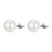 Boucle d'oreille Acier Titane, avec perle de plastique, bijoux de mode & styles différents pour le choix & pour femme, plus de couleurs à choisir, 10mm,14*34mm, Vendu par paire