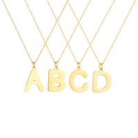 Stainless Steel Jewelry Necklace 304 Stainless Steel with 2 Inch extender chain Alphabet Letter Vacuum Ion Plating fashion jewelry & letters are from A to Z & adjustable & for woman golden Length 18 Inch Sold By PC