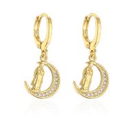 Cubic Zirconia Micro Pave Brass Earring, real gold plated, different styles for choice & micro pave cubic zirconia & for woman, gold, Sold By Pair