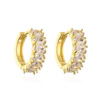 Cubic Zirconia Micro Pave Brass Earring, real gold plated, different styles for choice & micro pave cubic zirconia & for woman, gold, 20x19mm, Sold By Pair