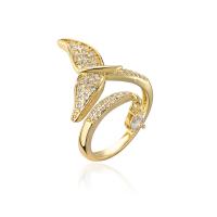 Cubic Zirconia Micro Pave Brass Ring, real gold plated, Adjustable & different styles for choice & micro pave cubic zirconia & for woman, gold, Sold By PC