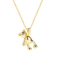 Brass Necklace, Bear, gold color plated, fashion jewelry & for woman, gold, 25x15mm, Length:47 cm, Sold By PC