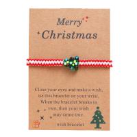 Браслет Рождества , Стеклянный, с Seedbead & Шнур-терилен, Рождественская елка, Связанный вручную, Рождественские украшения & разные стили для выбора & Женский, длина:Приблизительно 6.3-11.8 дюймовый, 10ПК/Лот, продается Лот