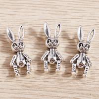 Tibetan Style Animal Pendants, Rabbit, antique silver color plated, DIY, nickel, lead & cadmium free, 28x12mm, 10Bags/Lot, Sold By Lot