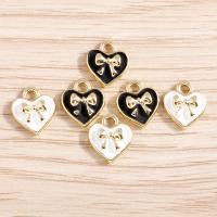 Tibetan Style Enamel Pendants, Heart, DIY, more colors for choice, nickel, lead & cadmium free, 11x9mm, 10Bags/Lot, Sold By Lot