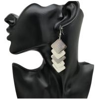 Boucles d'oreilles en alliage de zinc, Placage, bijoux de mode & pour femme, plus de couleurs à choisir, protéger l'environnement, sans nickel, plomb et cadmium, 76x26mm, Vendu par paire