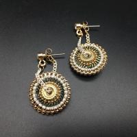 Zinc Alloy Drop Earrings gold color plated fashion jewelry & for woman nickel lead & cadmium free 38mm Sold By Pair