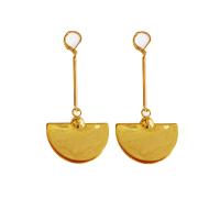 Brass Drop Earring, gold color plated, fashion jewelry & for woman, nickel, lead & cadmium free, 77x33mm, Sold By Pair