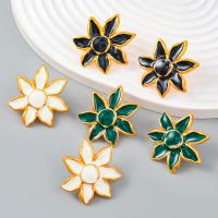 Zinc Alloy Stud Earring gold color plated fashion jewelry & for woman & enamel Sold By Pair