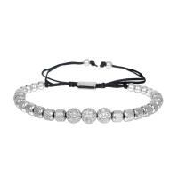 Stainless Steel Jewelry Bracelet 304 Stainless Steel with Brass plated fashion jewelry & micro pave cubic zirconia & for woman 8mm Sold Per 16-30 cm Strand