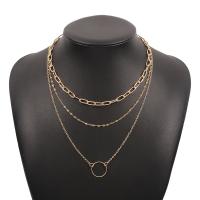 Multi Layer Necklace Zinc Alloy plated fashion jewelry & multilayer & for woman Length 38.5-44.5 cm Sold By PC