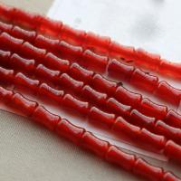 Grânulos de ágata vermelha natural, Ágata vermelha, polido, DIY, vermelho, 6x10mm, comprimento 39 cm, vendido por PC