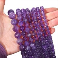 Natürliche Amethyst Perlen, rund, plattiert, DIY & verschiedene Größen vorhanden, violett, verkauft per 38 cm Strang