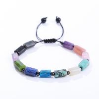 Gemstone Bracelets, Natural Stone, Column, handmade, fashion jewelry & for woman, mixed colors, Length:18 cm, Sold By PC
