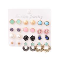 Zinc Alloy Stud Earring plated fashion jewelry & for woman 7mmu300111mmu300118mm Sold By Set