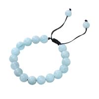 Gemstone Bracelets Aquamarine with Knot Cord handmade fashion jewelry & for woman Length 18 cm Sold By PC