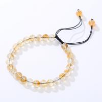 Bracelets quartz, perles de citrine, avec Cordon de noeud, fait à la main, bijoux de mode & normes différentes pour le choix & pour femme, Longueur:18 cm, Vendu par PC