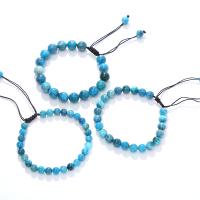 Bracelets de pierres précieuses, Apatites, avec Cordon de noeud, Rond, fait à la main, bijoux de mode & normes différentes pour le choix & pour femme, bleu, Longueur:18 cm, Vendu par PC