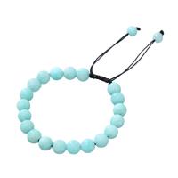 Natural Amazonite Bracelets, ​Amazonite​, with Knot Cord, Round, handmade, fashion jewelry & different size for choice & for woman, Length:18 cm, Sold By PC