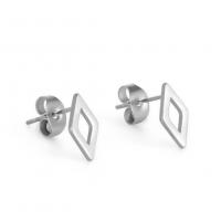 Stainless Steel Stud Earrings Titanium Steel Rhombus 18K gold plated fashion jewelry & for woman & hollow Sold By Pair
