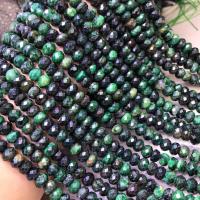 Grânulos de gemstone jóias, Euclorito Kmaite, Roda, DIY & facetada, verde, 5x8mm, vendido para Aprox 38 cm Strand