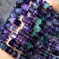 Perles de fluorite, Fluorite colorée, DIY, multicolore, 10x11mm, Vendu par Environ 38 cm brin